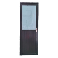 ALUMINUM DOOR 65x200 HALF GLASS GREY LEFT