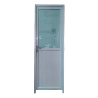 ALUMINUM DOOR 65x200 HALF GLASS WHITE RIGHT