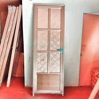 ALUMINUM DOOR 65x200 6P GLASS GOLD LEFT GLASS (P.O)